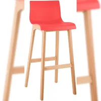 CLP Barhocker Hover Kunststoff Vierfußgestell Natura rot