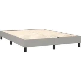 vidaXL Boxspringbett mit Matratze Hellgrau 140x200 cm Stoff