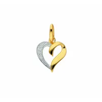 Herzkette ADELIA ́S "Halskette - Herzkette mit Anhänger Herz mit Zirkonia aus 585", gold, Halsketten, Damen, Gelbgold 585 Gold, Gelbgold 585, Gold, Herzkette, Schmuckset mit bis 45 cm stufenlos verstellbarer 925 Silber Halskette