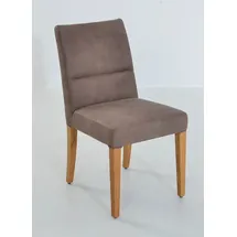 K+W Komfort & Wohnen "GOBY", braun (schlamm, wildeiche natur), B:49cm T:66cm, Stühle, 4-Fuß-Holzstuhl in Wildeiche geölt, mit hochwertiger Polsterung