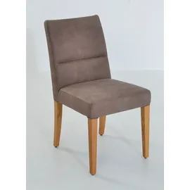 K+W Komfort & Wohnen "GOBY", braun (schlamm, wildeiche natur), B:49cm T:66cm, Stühle, 4-Fuß-Holzstuhl in Wildeiche geölt, mit hochwertiger Polsterung