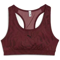 Puma 4keeps Padded Ribbon Stripe Print BH, Ruby Shimmer-aw-053341-0001, XS