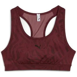 Puma 4keeps Padded Ribbon Stripe Print BH, Ruby Shimmer-aw-053341-0001, XS