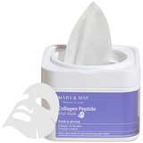 Mary&May Collagen Peptide Vital Mask 30ea | Niedrigmolekulare Kollagen, Peptid-Blattmaske, koreanische Hautpflege, Blattmasken, feuchtigkeitsspendend | EWG Grün