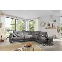 KAWOLA Ecksofa Madeline Cord Recamiere rechts grau