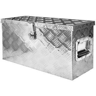 V2Aox Box Anhänger Kiste Alu mit Deckel Alubox Transportbox Truckbox Deichselbox pkw Zubehör Werkzeugbox Aluminium Anhängerbox Aufbewahrungsbox Gross mit