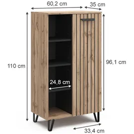 Vicco Kommode Amber 60,2 x 110 cm Braun