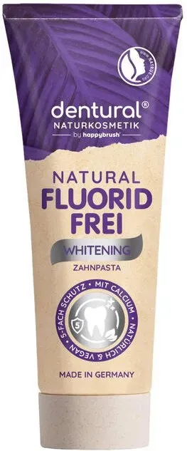 happybrush dentural Zahnpasta Natürlich fluorid-frei Whitening, 75 ml