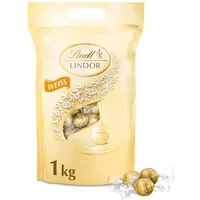 Lindt LINDOR Schokoladen Kugeln weiß | ca. 80 mit zartschmelzender Füllung, 1kg