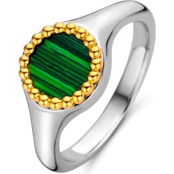 Ti Sento Milano, Ring, Ring malachitgrün bicolor vergoldet 12207MA, (56, 925 Silber)