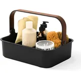 Umbra Bellwood stapelbarer Behälter, Organizer mit entnehmbaren Trennwänden, Plastic, Schwarz/Walnuss, Gross, 36x26 cm