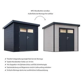 finnhaus wolff wpc Gerätehaus Vitale 2420 19 Anthrazit/Hellgrau