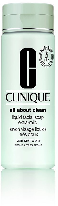 Clinique All About CleanTM Savon Visage Liquide Très Doux - Nettoyant - Peaux Très Sèches à Sèches 200 ml savon liquide