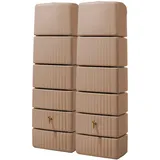 4rain 	Slim Wandtank Set 2 x 330 l inkl. Verbinder taupe