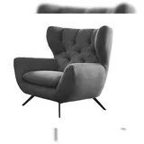 KAWOLA Sessel CHARME Hochlehnsessel Cord grau