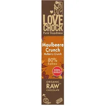 Lovechock Zartbitterschokolade Maulbeere Crunch bio