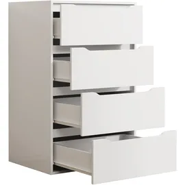 VCM Nachtschrank Malira XL 65 x 48 x 102 cm Weiß
