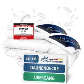 DormiGood Daunendecke 155x220 cm | Atmungsaktive Ganzjahresdecke 155x220 | Oeko-TEX zertifizierte Federbettdecke