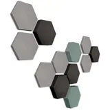 platino24 Akustikplatte platino24 Akustikpaneele 12 Elemente Edition LOFT 3D I Ø 300mm grau