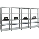 Proregal Mega Deal 4x Schwerlastregal Steel Eagle HxBxT 180 x 80 x 40 cm Fachlast 130 kg Verzinkt