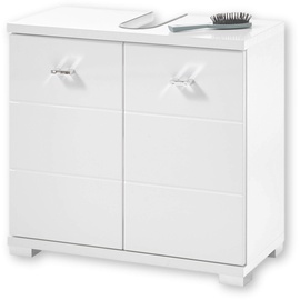 Stella Trading Livetastic Waschbeckenunterschrank Weiß - Moderner Bad Unterschrank Badezimmerschrank mit viel Stauraum - 60 x 57 x 30 cm