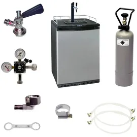 ich-zapfe Komplett Set - Fasskühlschrank, (Bierbar) - inkl. Schanksäule und Kompensatorhahn, Zapfkopf KeyKeg