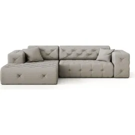 Fun Möbel Ecksofa Designersofa CHANTAL in Stoff Opera Velvet Gelb Ottomane Links