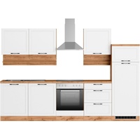Kochstation Küche »KS-Lana«, 300 cm breit, wahlweise mit oder ohne E-Geräte, weiß