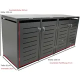 DEGAMO Mülltonnenbox Köln 230 x 62 x 102 cm anthrazit