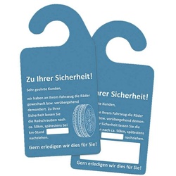 EICHNER 2x 100 Kfz-Spiegelanhänger »Räder nachziehen« blau