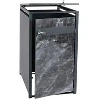 Mendler 1er Mülltonnenverkleidung HWC-J82, Mülltonnenbox, erweiterbar, Metall 32kg, anthrazit