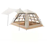 FGYAHOKN Campingzelt 4-6 Personen 240x240x155cm, Camping Zelt Wasserdicht Winddicht, Leichtes Pop Up Wurfzelt, Leicht Trekking Zelt Für 4 Jahreszeiten, Wasserdichtes Wurfzelt Festivalzelt
