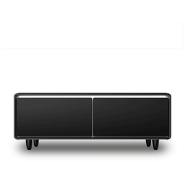 CASO DESIGN Caso 792 Sound & Cool, Black" Kühlschränke Loungetisch mit Kühlfächern, Soundbar Lademöglichkeiten Gr. Rechtsanschlag, silberfarben Schwarz,