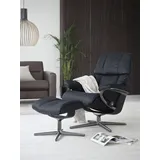 Stressless Stressless® Relaxsessel »Reno«, mit Cross Base, Größe S, M & L, Holzakzent Schwarz blau