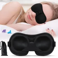 Brencco Schlafmaske, 2 Paar Ohrstöpsel, 3D Schlafmaske für Frauen und Männer, 100% Lichtblockierend Schlafmasken Sleeping Mask für Schlafen Reise Yoga Augenmaske