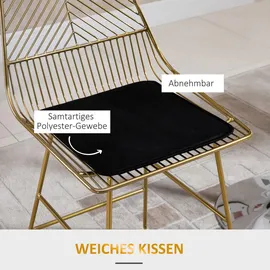 Homcom 2er-Set Barhocker, Bistrohocker mit Fußstütze, Kissen, Gold, 46 x 56 x 95 cm