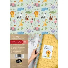dabelino Geschenkpapier-Set für Kinder: Dschungel, Safari Tiere, Zoo
