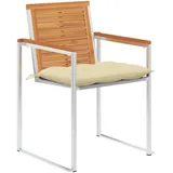 vidaXL Gartenstuhl 8 St. mit Kissen 8 x 8 x 8 cm cremeweiß