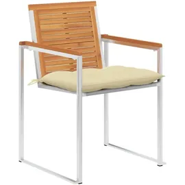 vidaXL Gartenstuhl 8 St. mit Kissen 8 x 8 x 8 cm cremeweiß