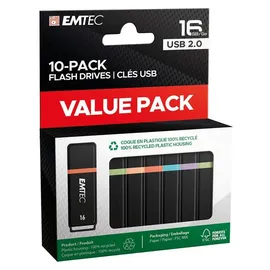 Emtec K100 USB 2.0 Mini Box 10er-Pack USB-Sticks 10x16GB