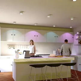 SSC-LUXon CELI-X Aufbaustrahler weiß flach mit LED Lampe kompatibel mit Alexa, Siri & Google - Spot mit Smart LED RGB+W GX53