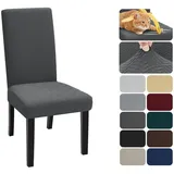 XINEAGE Stuhlhussen 2er Set, Stretch Stuhlhussen für Esszimmerstühle, Universale Stuhlhussen Waschbar Abnehmba für Hotel, Zeremonie, Bankett, Restaurant, Zuhause (Dunkel Grau)