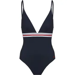Tommy Hilfiger GLOBAL Badeanzug Damen in dark night navy, Größe XL - blau