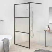 VidaXL Duschwand für Walk-In Dusche 115x195cm ESG Halbmattiert Schwarz