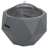 Feuertonne, Feuerschale, Grill, Feuerschale Steinoptik, Design Feuerstelle (Eckiges Kugel-Design)