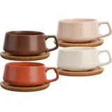 MiaMio Kaffeetasse 0,32 l Beige 4 St.