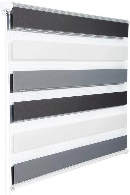 WOLTU Doppelrollo ohne Bohren, Klemmfix, Lichtdurchlässiger und Verdunkelnder Doppelstoff, Sichtschutz, für Fenster oder Tür, 70B x 150H cm, Buche