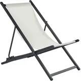 Beliani Liegestuhl 60 x 95 x 79 cm schwarz/beige klappbar