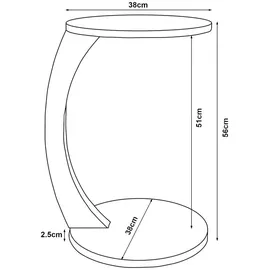 [en.casa] Beistelltisch Holeby Ø 38 cm Wohnzimmer, Wohnzimmertische, Beistelltische