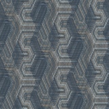 Rasch Textil Rasch Tapete 751949 - Vliestapete mit geometrischem Textilmuster in Blau, Beige, Grau aus der Kollektion African Queen - 10,05m x 0,53m (LxB)